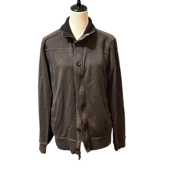 🔥Banana Republic Mens L Front Zip & Buton Coat Jacket Casual Pockets - Picture 1 of 5